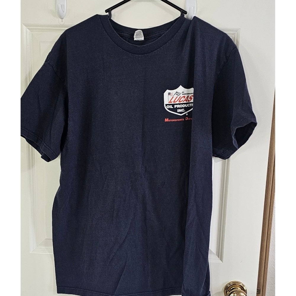 Optima Lucas Oil Products Motorsports Division Navy Blue Graphic T-Shirt XL Men